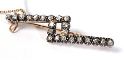 Lot 120 - An old cut diamond brooch, in collet settings, total estimated diamond weight 0.60 carat...