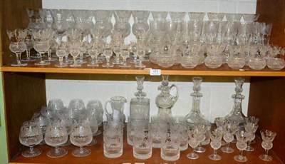 Lot 171 - An extensive collection of Edinburgh crystal 'Thistle' design glasses to include: twelve...