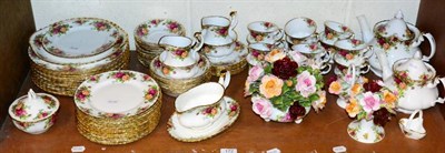 Lot 172 - A Royal Albert Old Country Roses dinner/tea service; together with a large posy