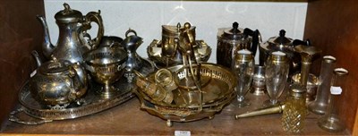 Lot 180 - A selection of silver plated items including a four piece Viners plated tea service; and three...