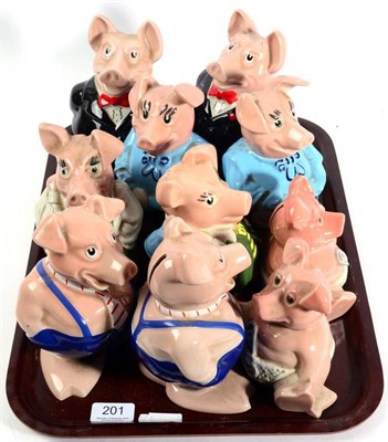 Lot 201 - A tray of Wade Natwest Pig moneybanks (10)
