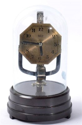 Lot 221 - A Bulle electric mantel timepiece beneath glass dome