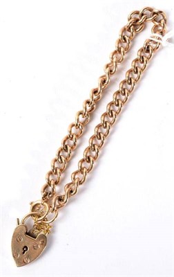 Lot 248 - A 9 carat gold bracelet with padlock clasp, 16.1g
