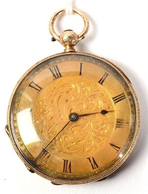 Lot 261 - A Continental open faced pocket watch, stamped '14'