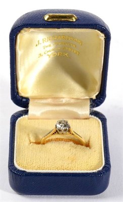 Lot 288 - A solitaire diamond ring, estimated diamond weight 0.50 carat approximately, finger size L,...