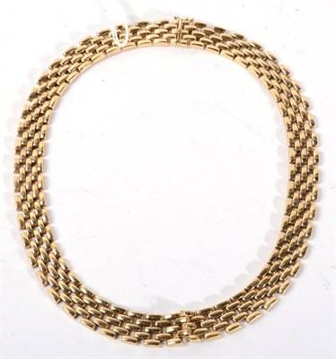 Lot 292 - A 9 carat gold brick link necklace, 59g