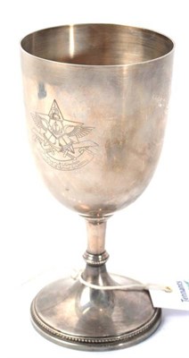 Lot 329 - A silver goblet engraved with the Royal Brunei Armed Forces emblem, London 1970