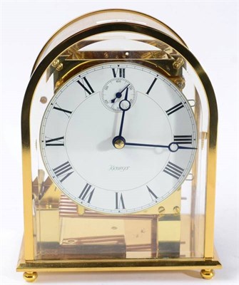 Lot 343 - A gilt metal chiming mantel clock signed Kieninger