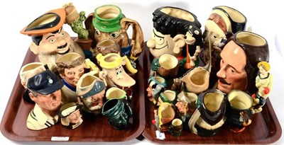 Lot 354 - Two trays of Royal Doulton and other character jugs