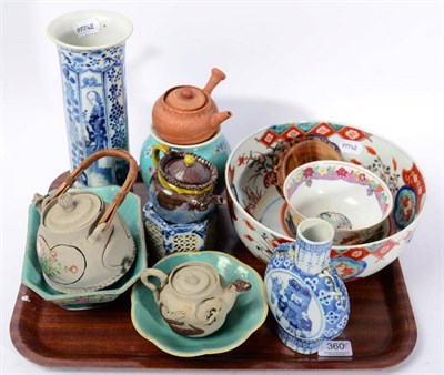 Lot 360 - Various Chinese and Japanese pottery and porcelain including 18th century style blue & white...