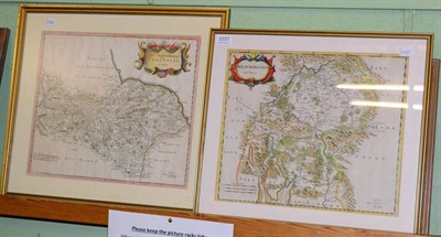 Lot 1031 - Morden (Robert) 'Westmorland' and 'The North Riding of Yorkshire', hand-coloured maps, framed...
