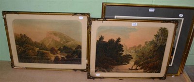 Lot 1046 - British School, (18th/19th century), Hunting in woodland landscape; together with a further...