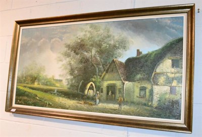 Lot 1065 - French School, 20th Century, Signed Bailie, Village scene, acrylic on canvas