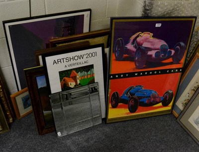 Lot 1084 - An Andy Warhol ''Cars'' Exhibition porter, Guggenheim 1988, and a group of pictures including a...