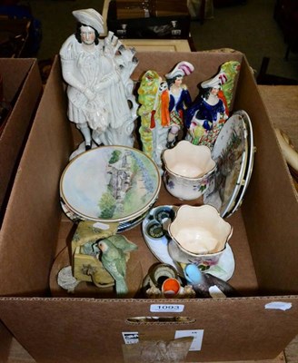Lot 1093 - Assorted pottery and porcelain including Staffordshire, Beswick, Royal Doulton, Wade etc (qty)
