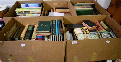 Lot 1127 - Five boxes of books, including: novels; geographical and scientific reference etc