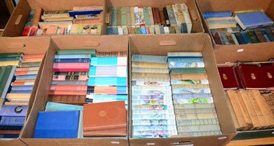 Lot 1133 - Seven boxes of books, many children's novels including Chalet School (some in jackets),...