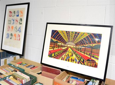 Lot 1163 - Gail Brodhult (Contemporary), ''City of Gold'', linocut, signed, titled and numbered 6/75; and...