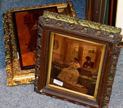Lot 1166 - Four crystoleums and two marquetry townscapes
