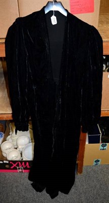Lot 1167 - A 1930's black velvet coat, unlined