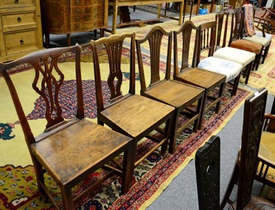 Lot 1175 - Nine various 19th century chairs including plank seated examples