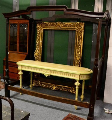 Lot 1191 - A Georgian style mahogany four poster bed with Damask hangings