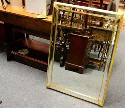 Lot 1207 - A modern wall clock; torchere; and mirror