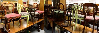 Lot 1214 - Five various 19th century and later chairs; three occasional tables and a 19th century pedestal...