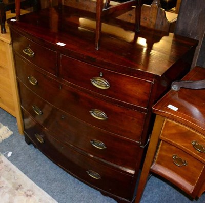 Lot 1216 - A mahogany bow fronted four height chest of drawers