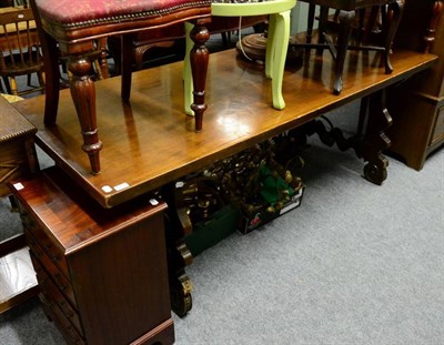 Lot 1218 - An oak refectory table