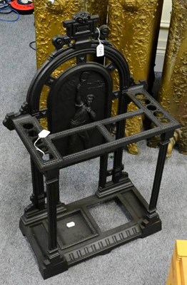 Lot 1245 - A cast iron umbrella and stick stand 'The Smash' attributed to Frederick Hufton, Birmingham,...