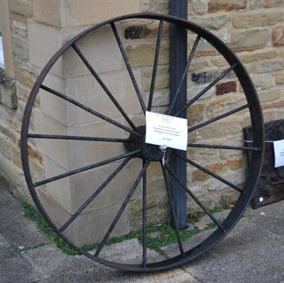 Lot 1250 - A large cart wheel, 118cm diameter