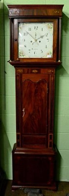 Lot 1287 - A mahogany eight day longcase clock, signed Jn Smith, Congleton, circa 1820, flat top pediment,...