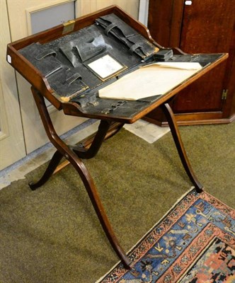 Lot 1293 - A Victorian fold out travelling stationary/writing table