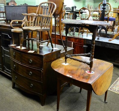 Lot 1301 - Two child's chairs and a mahogany drop leaf occasional table