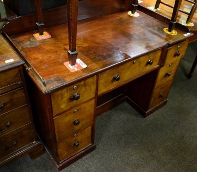 Lot 1306 - A Victorian mahogany kneehole desk