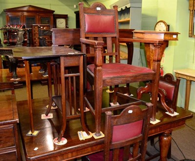 Lot 1315 - A small mahogany Sutherland table and a Victorian sewing table