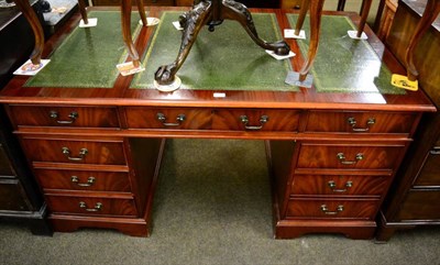 Lot 1320 - A reproduction pedestal desk