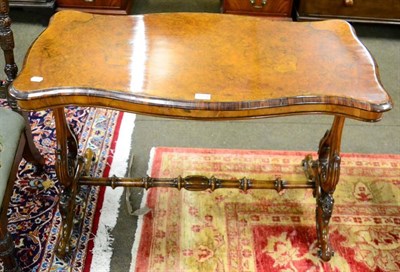 Lot 1324 - A Victorian burr walnut rectangular form centre table