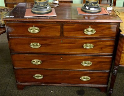 Lot 1327 - George III mahogany four height chest of drawers