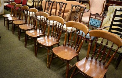 Lot 1339 - Eight spindle back dining chairs