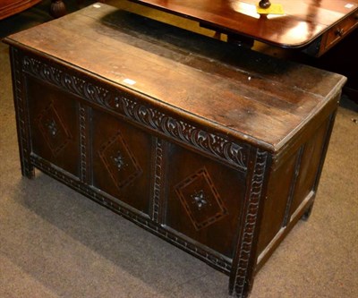 Lot 1360 - An 18th century and later oak coffer