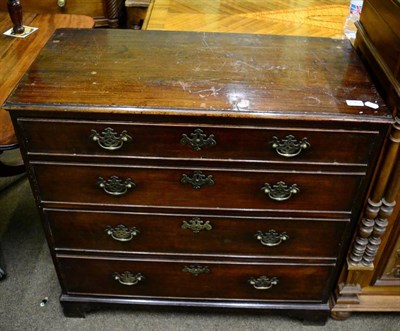 Lot 1362 - George III oak four height chest of drawers