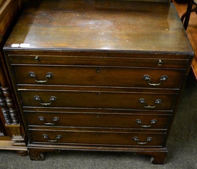 Lot 1366 - A mahogany caddy top bachelors chest with brushing slide