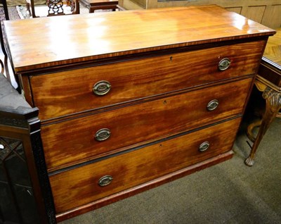 Lot 1368 - A 19th century mahogany three height chest of drawers