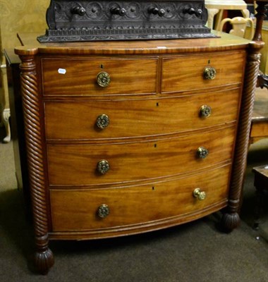 Lot 1370 - A 19th century mahogany bowfront chest of drawers