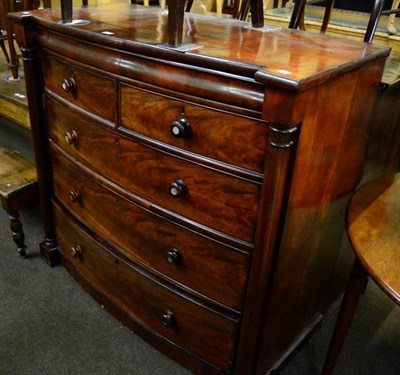 Lot 1376 - A Victorian bow fronted four height chest of drawers