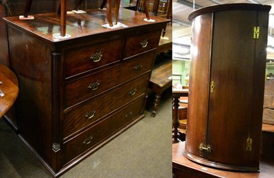 Lot 1378 - George III mahogany chest of drawers (formerly the top of a section a chest on chest) together with