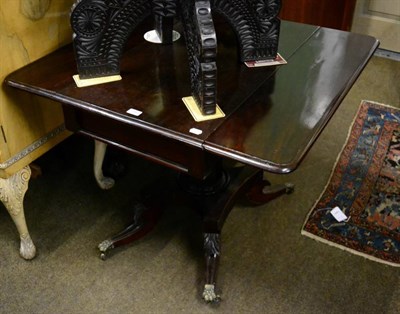 Lot 1381 - An early 19th century mahogany pedestal Pembroke table, 91cm wide