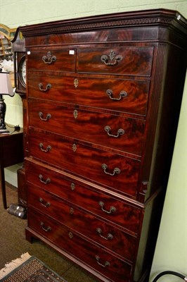 Lot 1392 - A George III mahogany chest on chest